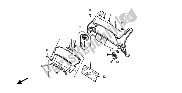 All parts for the Meter Panel (uk) of the Honda ST 1100A 1994