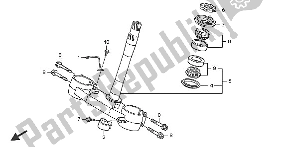 All parts for the Steering Stem of the Honda CRF 250X 2005