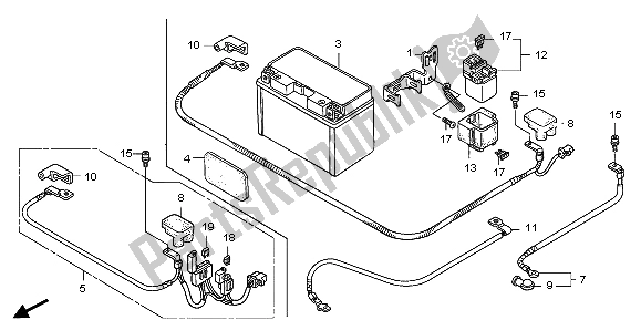 All parts for the Battery of the Honda CB 1300 SA 2007