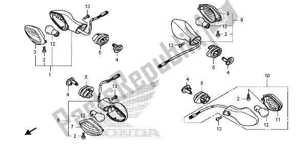 All parts for the Winker of the Honda NC 700 SD 2013