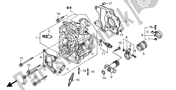 All parts for the Cylinder Head of the Honda NPS 50 2010