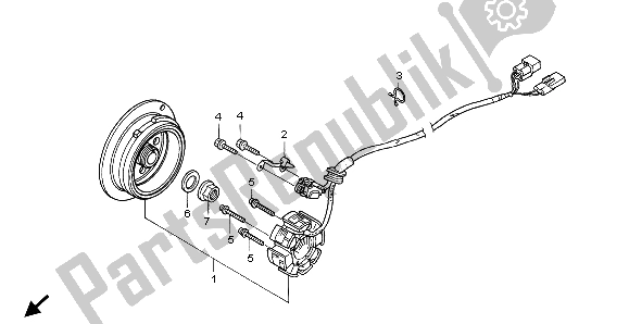 Alle onderdelen voor de Generator van de Honda CRF 250X 2007