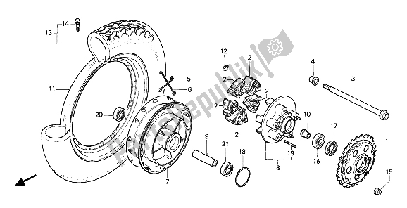 Todas las partes para Rueda Trasera de Honda CMX 450C 1986