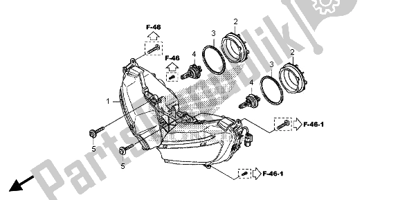 Tutte le parti per il Faro del Honda CBR 600 RR 2013