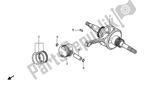 All parts for the Crankshaft & Piston of the Honda NHX 110 WH 2010