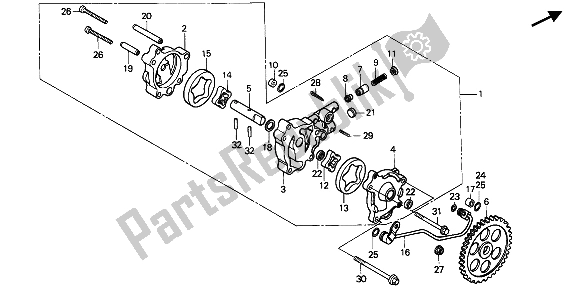 Todas las partes para Bomba De Aceite de Honda XR 600R 1985