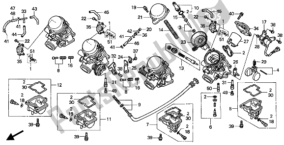 Alle onderdelen voor de Carburateur (onderdelen) van de Honda CBR 1000F 1994