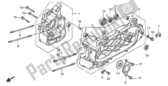 All parts for the Crankcase of the Honda NES 150 2005