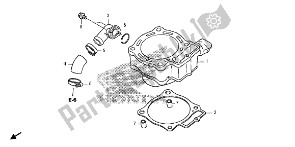 All parts for the Cylinder of the Honda CRF 450R 2013