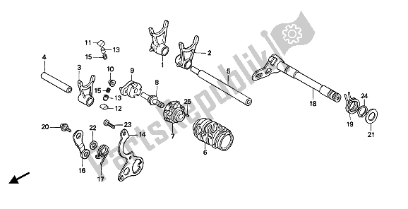 Todas las partes para Tambor De Cambio De Marchas de Honda CR 125R 1990