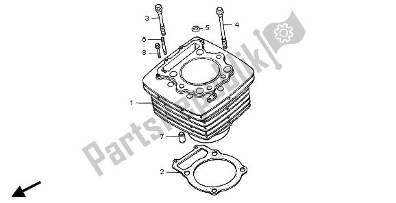 All parts for the Cylinder of the Honda XR 600R 1997