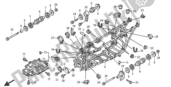 All parts for the Frame Body of the Honda TRX 400 FA Fourtrax Rancher AT 2005