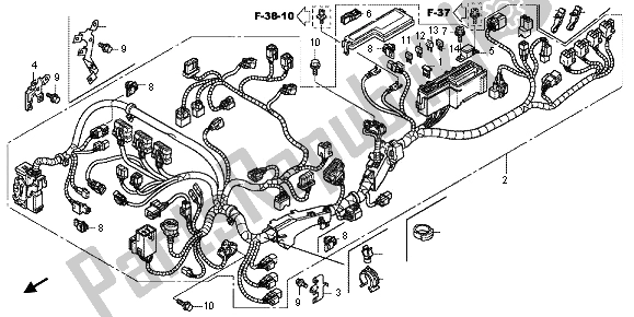 Toutes les pièces pour le Faisceau De Câbles du Honda VFR 1200F 2012