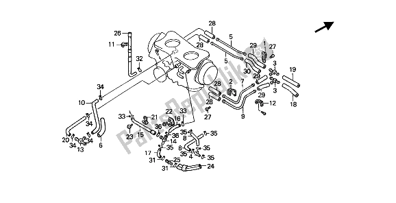 All parts for the Tubing (1) of the Honda GL 1500 SE 1991