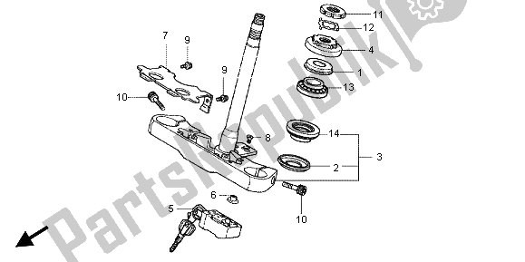 All parts for the Steering Stem of the Honda VT 750C 2004