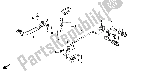 Alle onderdelen voor de Pedaal van de Honda CBR 125R 2012