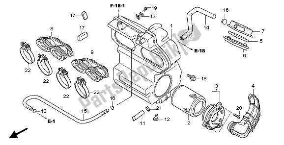 All parts for the Air Cleaner of the Honda CBF 600 NA 2007