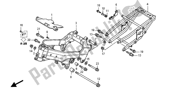 All parts for the Frame Body of the Honda VFR 800 FI 2000