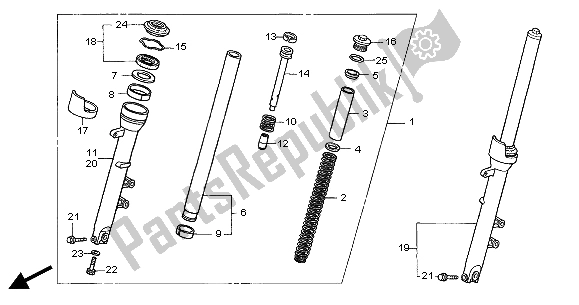 Wszystkie części do Przedni Widelec Honda CBF 600 NA 2004