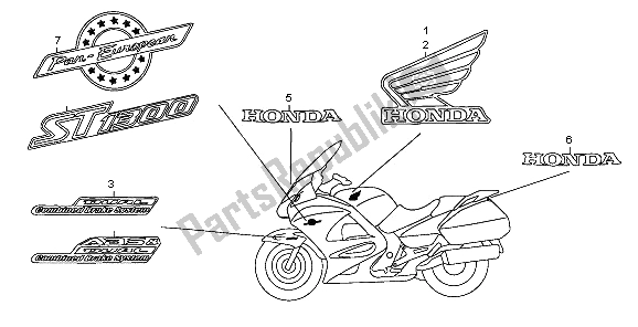 Alle onderdelen voor de Mark van de Honda ST 1300 2009