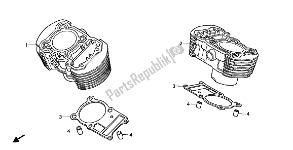 Tutte le parti per il Cilindro del Honda VT 750C 2007