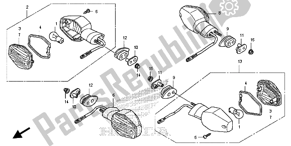 All parts for the Winker of the Honda CB 600F Hornet 2013