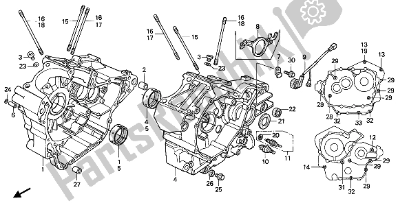 All parts for the Crankcase of the Honda XL 600 1988