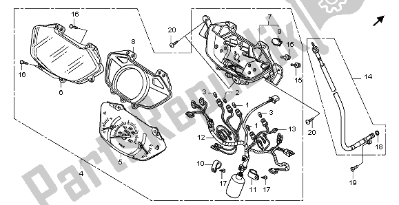 Tutte le parti per il Tachimetro (kmh) del Honda NHX 110 WH 2013