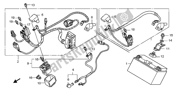 All parts for the Battery of the Honda CBF 1000 FA 2011