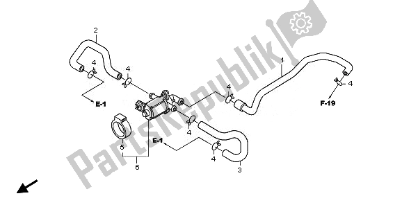 All parts for the Air Injection Valve of the Honda CBF 1000 2008