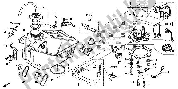 All parts for the Fuel Tank of the Honda CRF 450R 2013