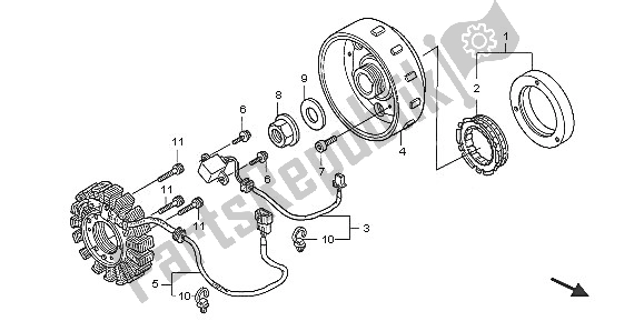 All parts for the Generator of the Honda SH 150 2005