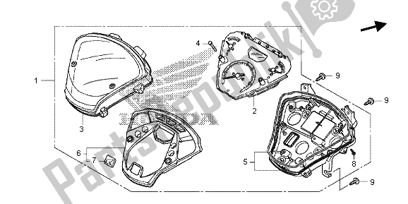 All parts for the Meter (mph) of the Honda SH 125 AD 2013