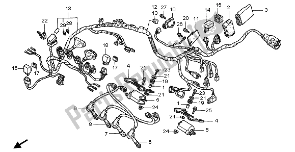 Todas as partes de Chicote De Fios do Honda CBR 600F 1997