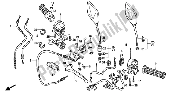 All parts for the Switch & Cable of the Honda CB 750F2 1994