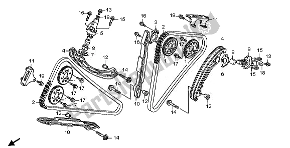 Tutte le parti per il Catena A Camme E Tenditore del Honda XL 1000 VA 2008