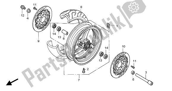 Todas las partes para Rueda Delantera de Honda CBR 1000 RR 2005