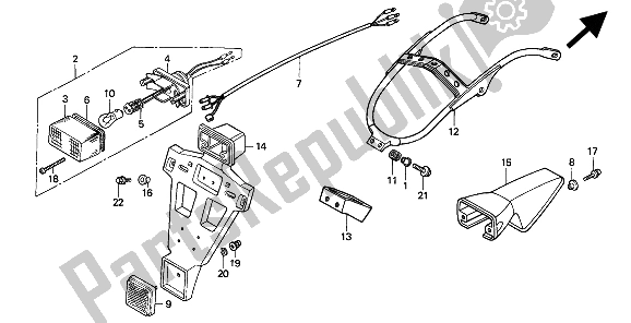 Toutes les pièces pour le Feu Arrière du Honda XR 600R 1994