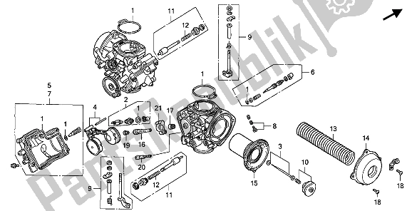 All parts for the Carburetor (component Parts) of the Honda GL 1500 SE 1991