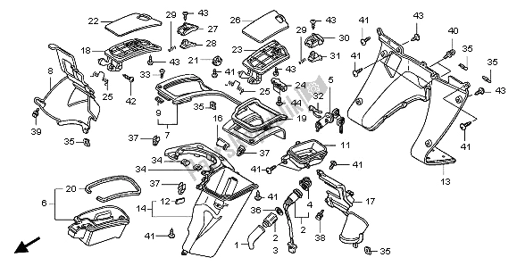 Alle onderdelen voor de Binnenste Doos van de Honda FJS 600A 2006