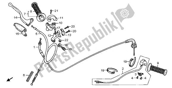 Tutte le parti per il Maniglia Leva E Interruttore E Cavo del Honda CRF 70F 2011