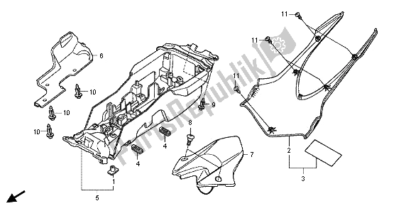 Todas las partes para Guardabarros Trasero de Honda CBR 1000 RR 2013