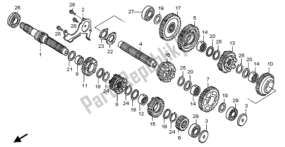 All parts for the Transmission of the Honda NT 650V 2002