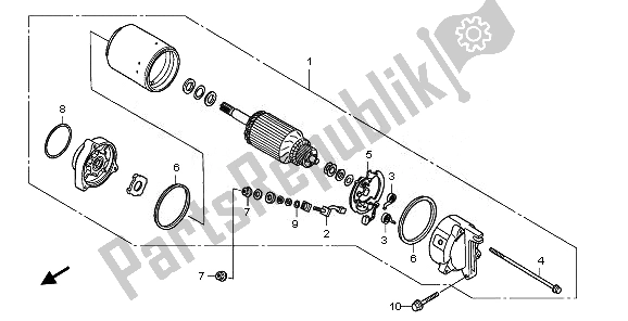 Tutte le parti per il Motore Di Avviamento del Honda VFR 800 2010