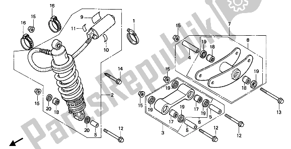 Tutte le parti per il Cuscino Posteriore del Honda CBR 600F 1993