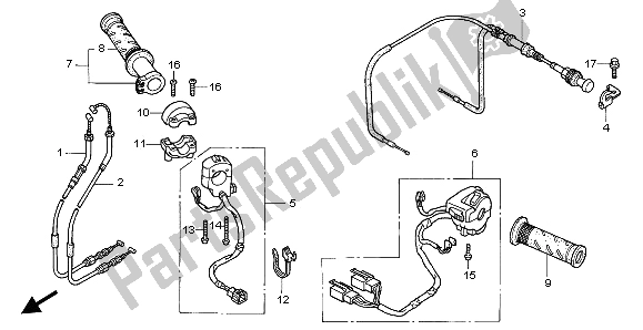 Wszystkie części do Prze?? Cznik I Kabel Honda VTR 1000F 2002