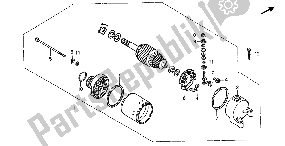 Toutes les pièces pour le Demarreur du Honda CBR 600F 1988