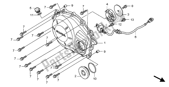 Todas las partes para Tapa Del Cárter Derecho de Honda CBF 1000A 2006