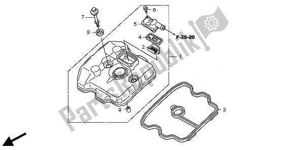 Todas las partes para Cubierta De Tapa De Cilindro de Honda CBR 250R 2011