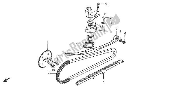 Tutte le parti per il Catena A Camme E Tenditore del Honda SH 150 2005